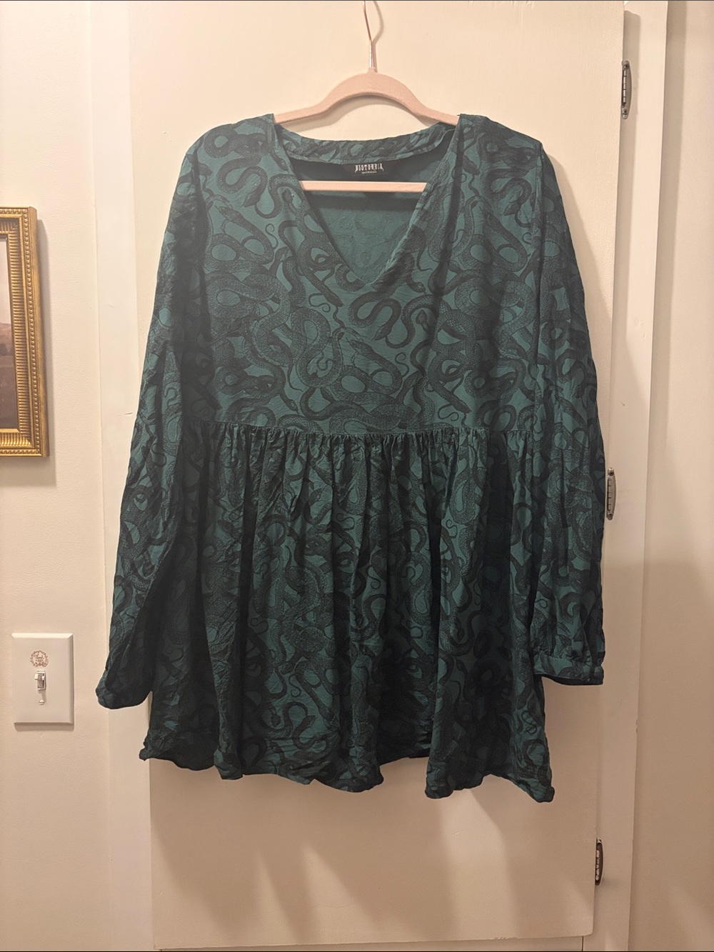 Emerald Green Snake Minidress or Tunic